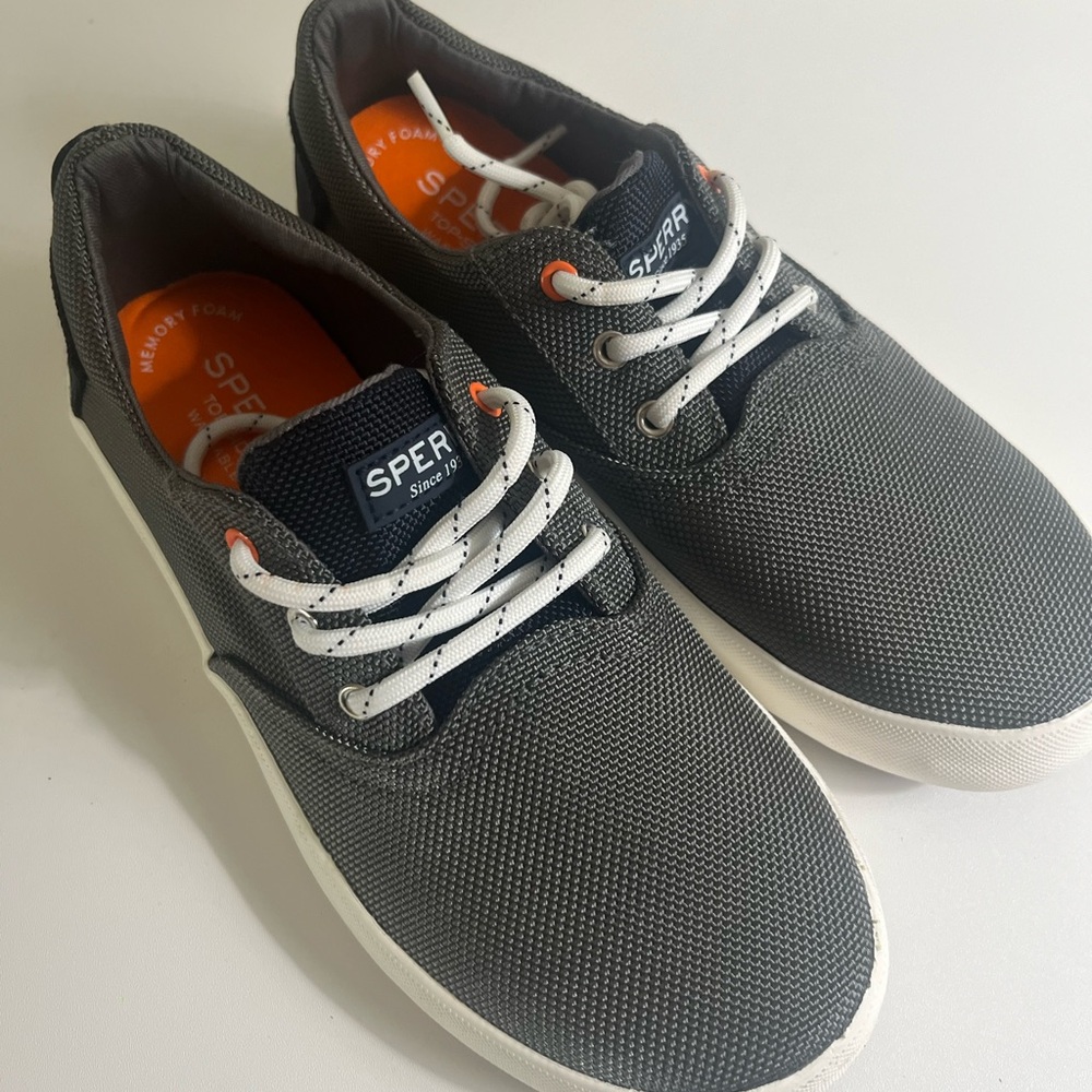 Sperry Gray Bodie Kids Boys Washable Top-Sider Sneakers Shoes